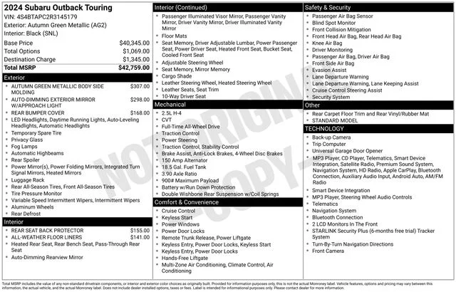 Used 2024 Brown Subaru Touring image 7