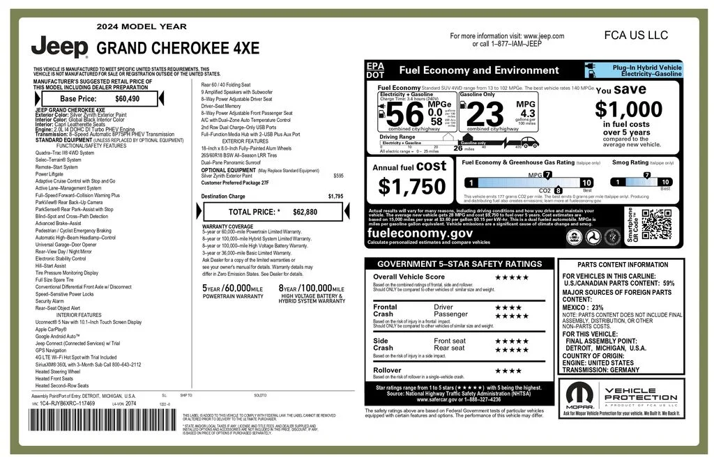 Used 2024 Silver Jeep 4xe image 3