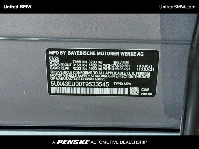 New 2026 Skyscraper Grey Metallic BMW X5 50e image 15