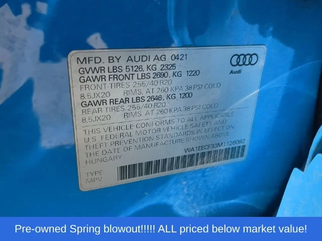 Used 2021 Blue Audi Premium Plus image 51