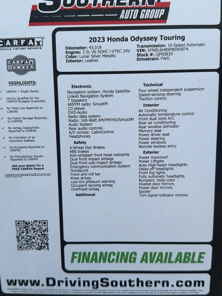 Used 2023 Silver Honda Touring image 14