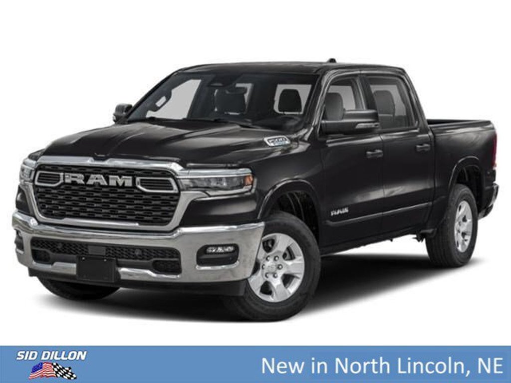 New 2026 Diamond Black Crystal Pearl-Coat Exterior Paint RAM Big Horn Crew Cab 4x4 5