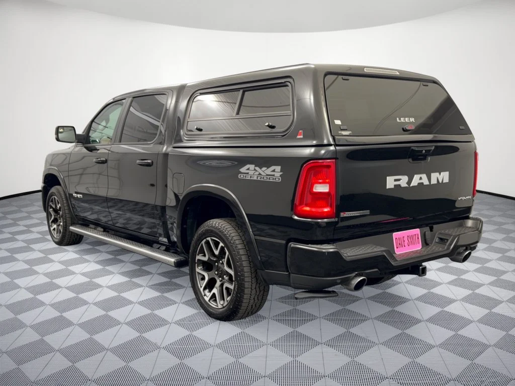 Used 2025 Diamond Black Crystal Pearlcoat Ram Laramie Crew Cab 4x4 57 Box image 3