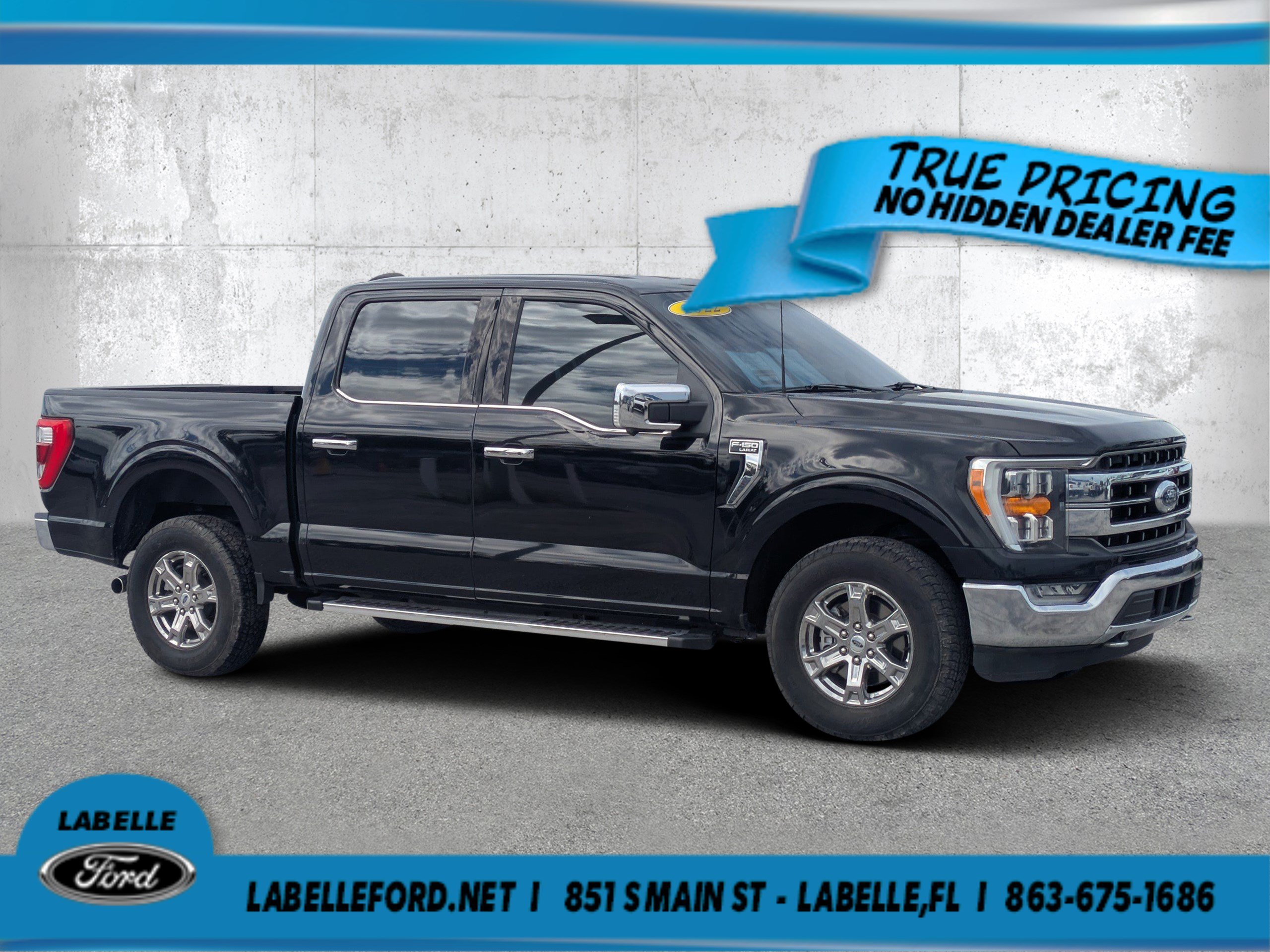 Used 2022 Agate Black Metallic Ford LARIAT image 1