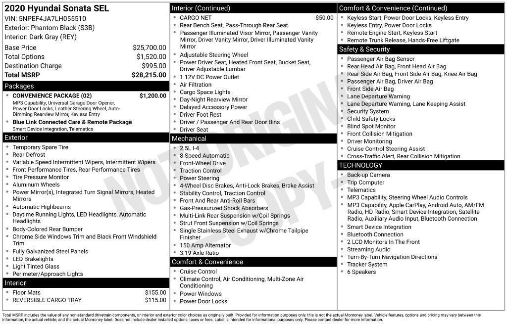 Used 2020 Black Hyundai SEL image 6
