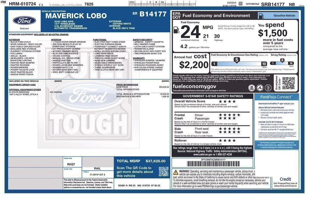 New 2025 White Ford Lobo Standard image 22