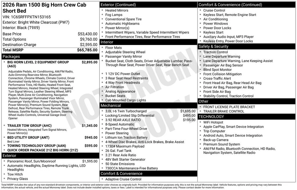 2026 RAM Ram 1500 Pickup Big Horn/Lone Star - Photo 6