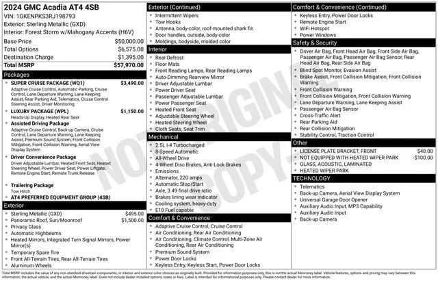Used 2024 Sterling Metallic GMC AT4 image 34