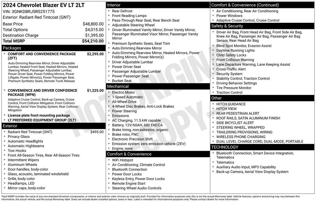 Used 2024 Chevrolet Blazer EV LT with VIN 3GNKDBRJ5RS251775 for sale in Christiansburg, VA