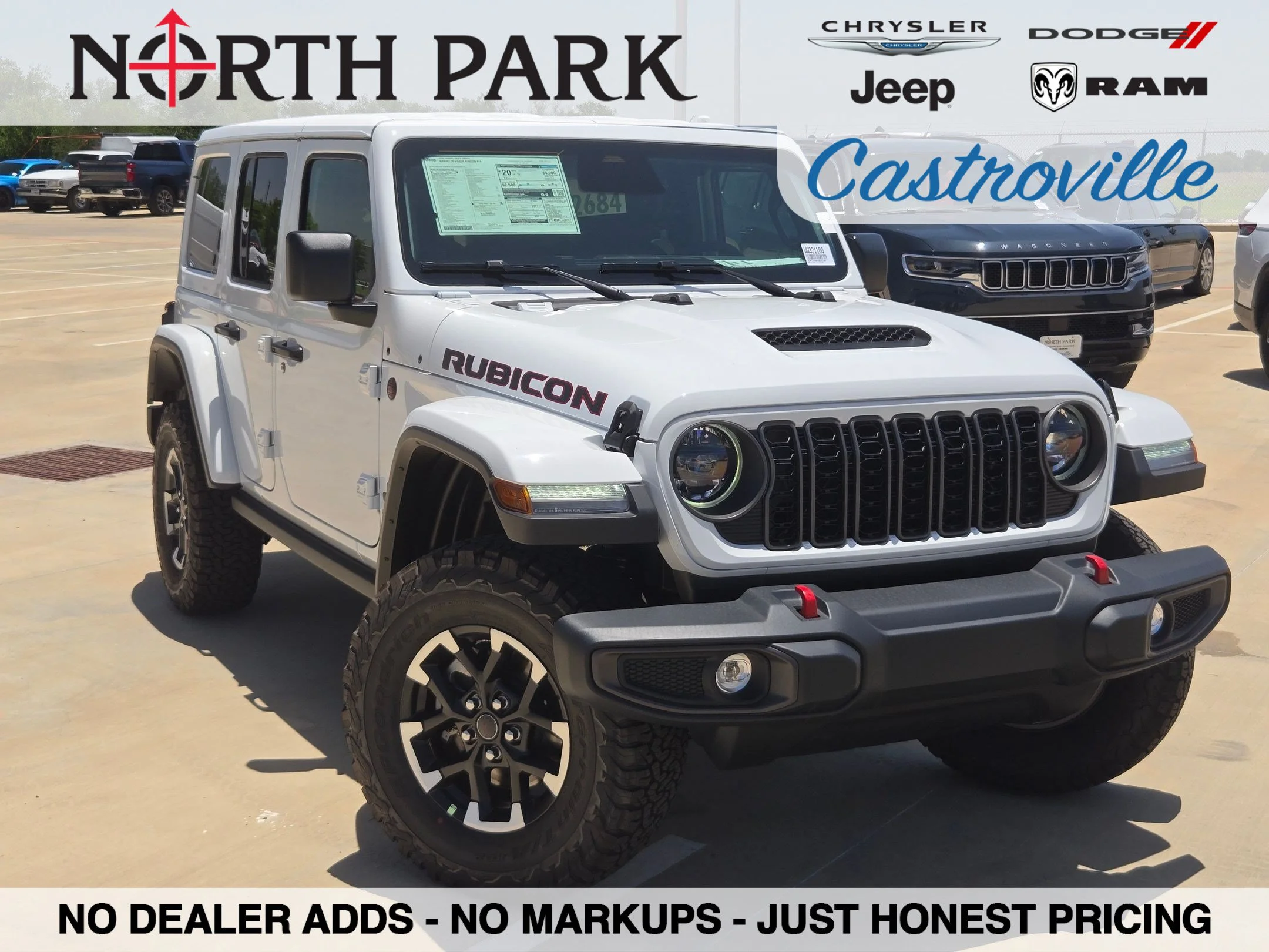 New 2026 Bright White Clear-Coat Exterior Paint Jeep Rubicon image 1