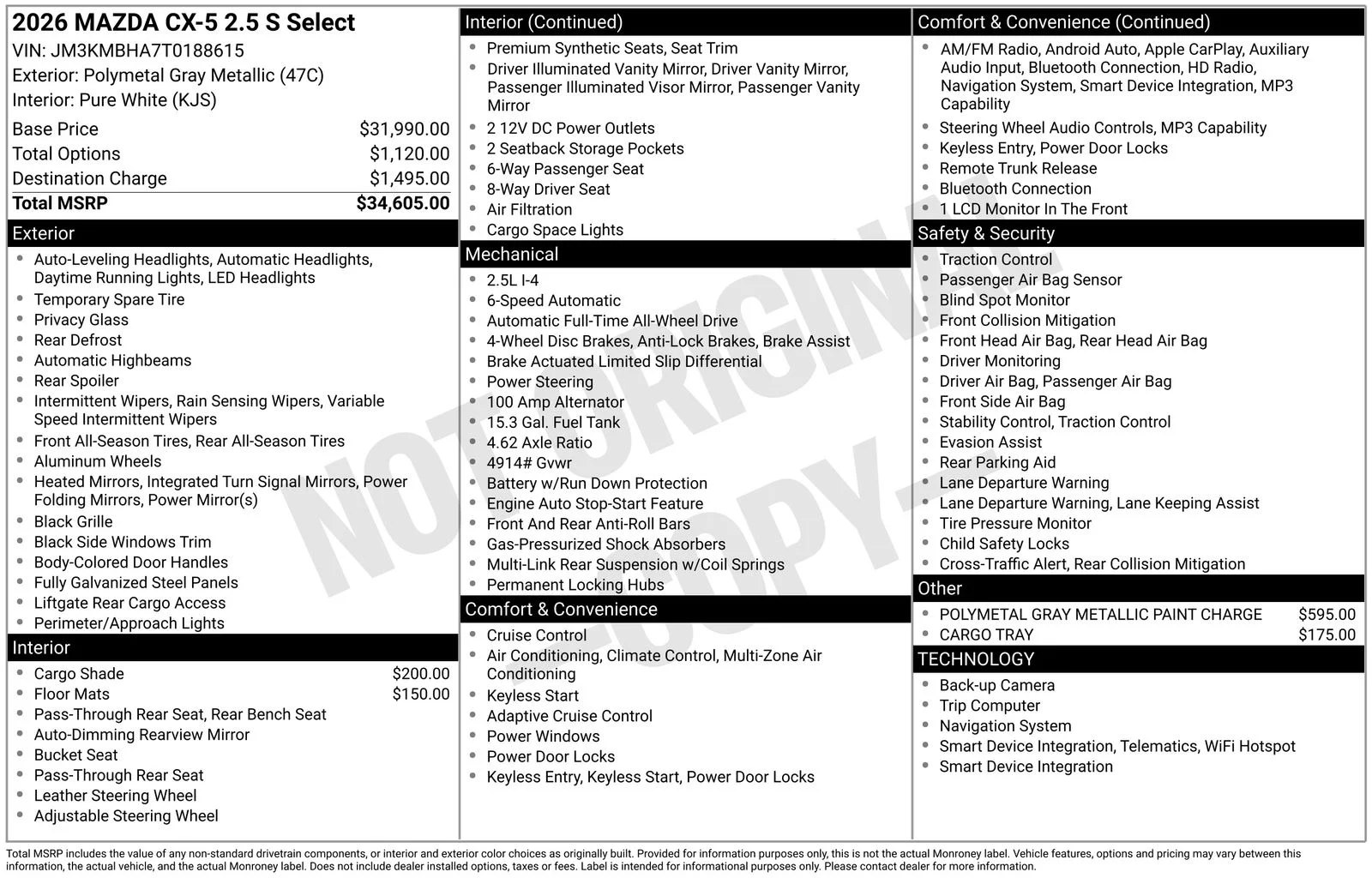 New 2026 Polymetal Gray Metallic Mazda 2.5 S Select image 4
