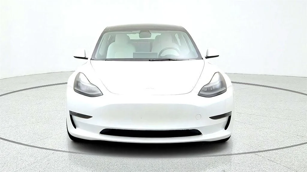 Used 2023 Pearl White Multi-Coat Tesla Performance AWD w/ White & Black Premium Interior image 2