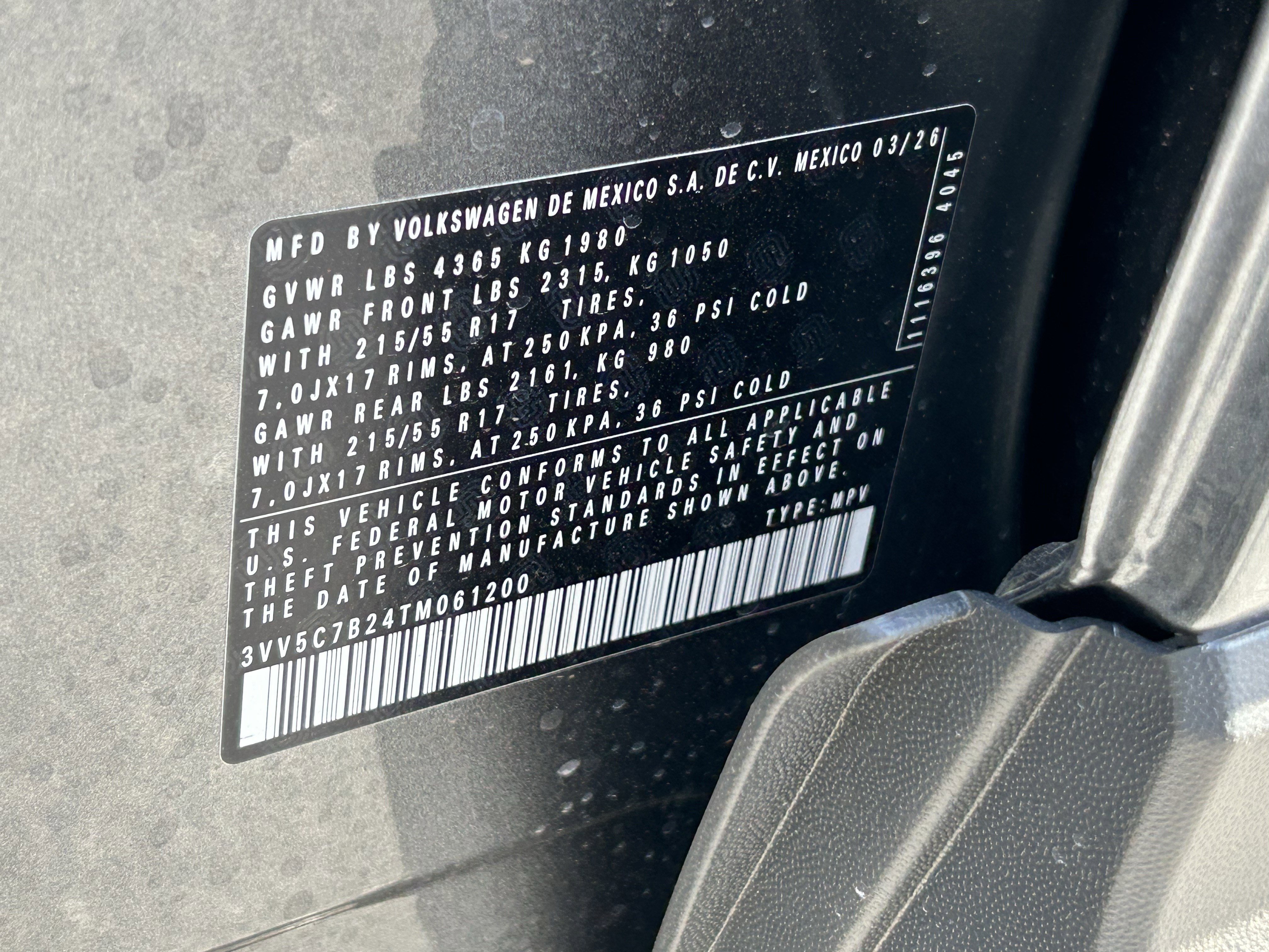 New 2026 Platinum Gray Metallic Volkswagen S image 20
