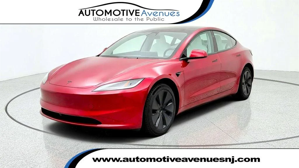 Used 2026 Ultra Red Tesla Long Range RWD w/ White & Black Premium Interior image 1