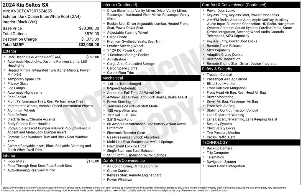 Used 2024 Blue Kia SX image 6