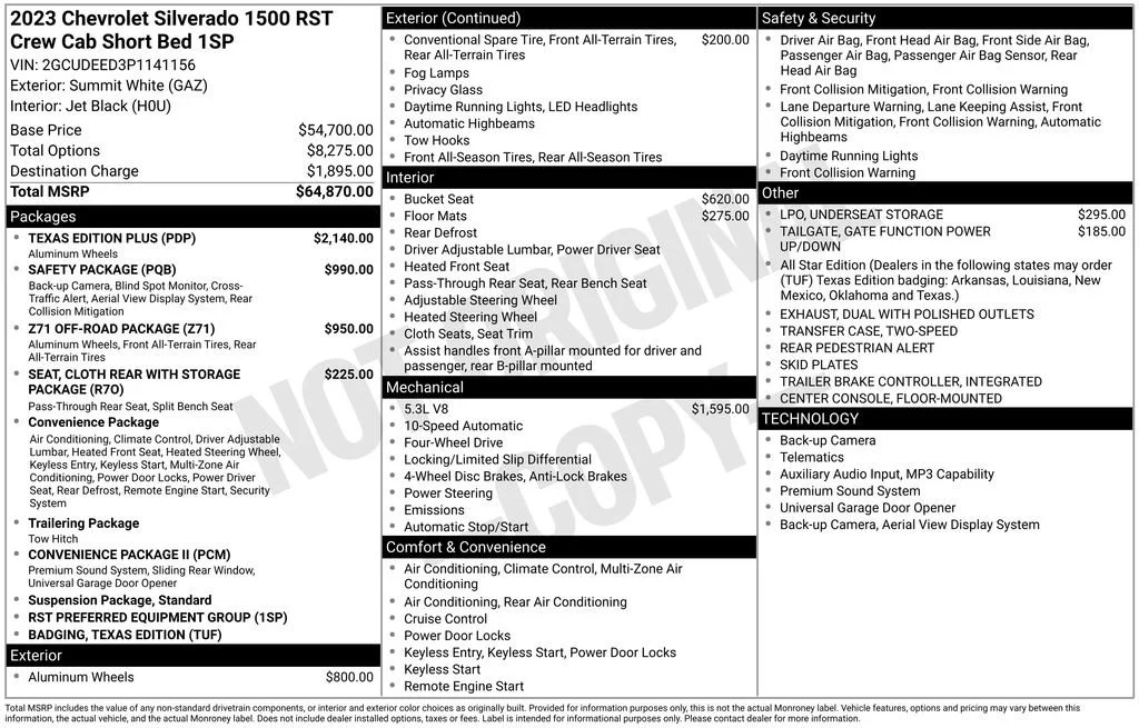 Certified Used 2023 Summit White Chevrolet RST image 1