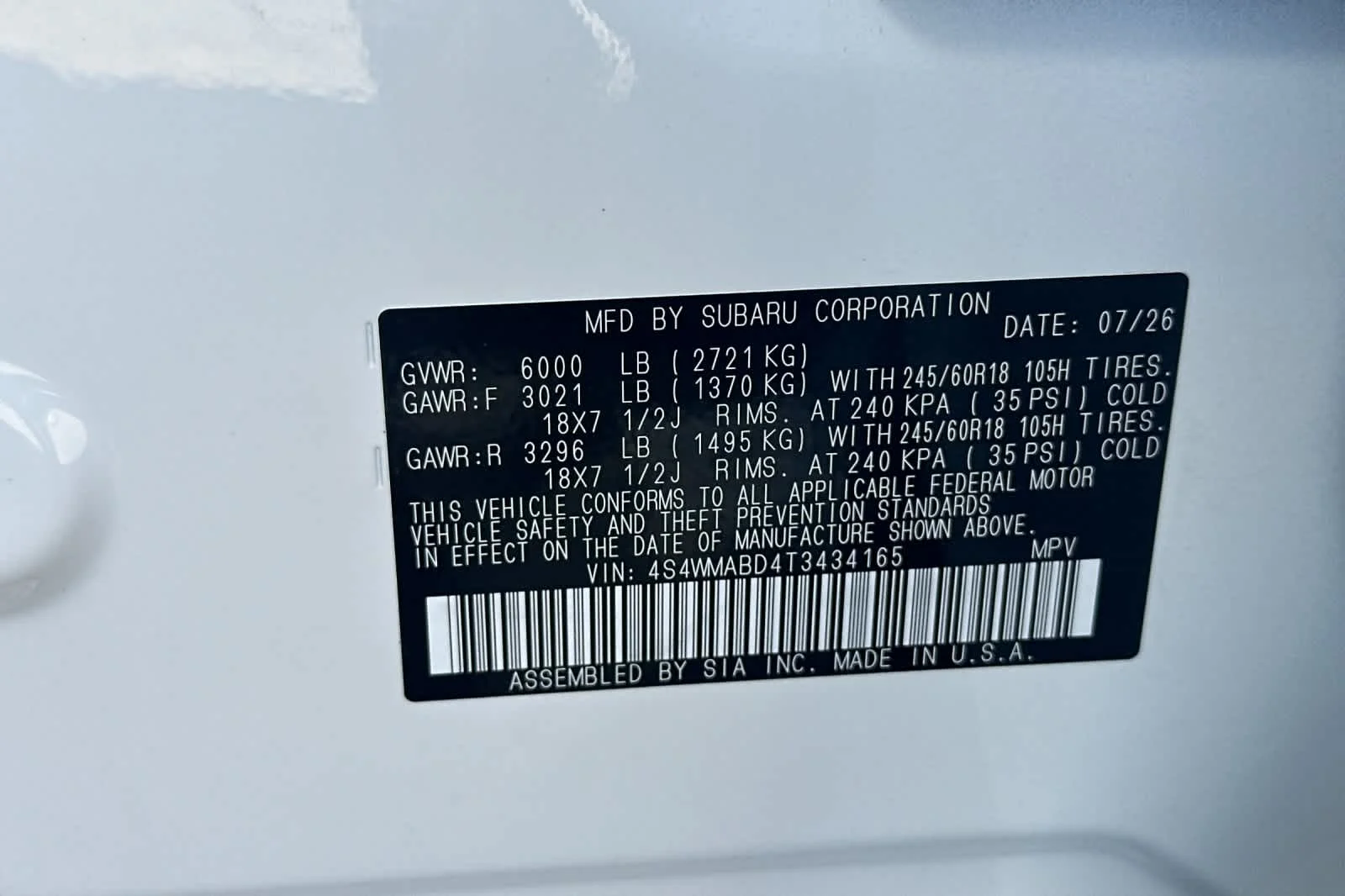 New 2026 CRYSTAL WHITE PEARL Subaru Premium 7-Passenger image 27
