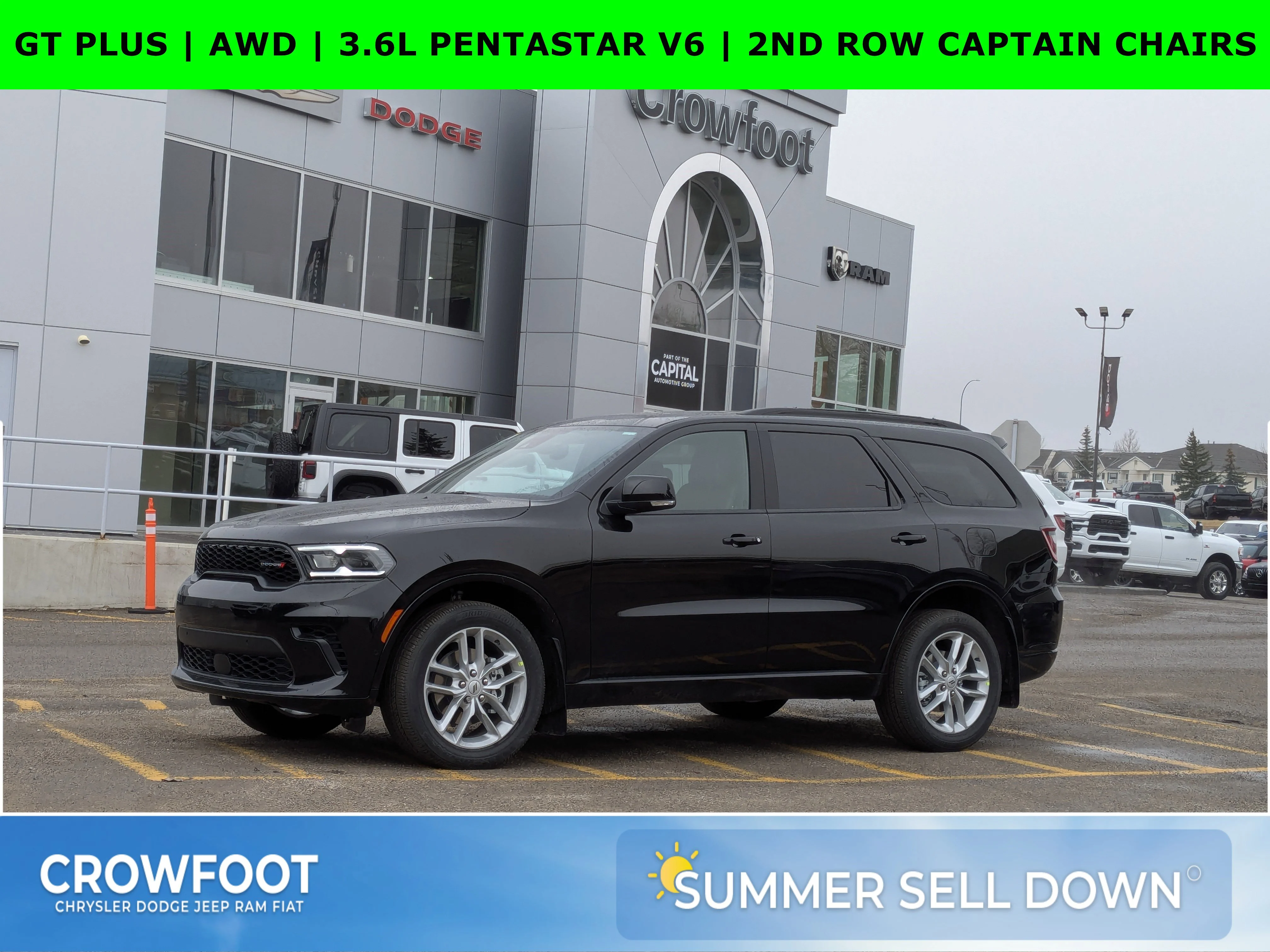 New 2026 Black Dodge GT Plus - AWD  3.6L PENTASTAR V6  2ND ROW CAPTAIN CHAIRS image 1