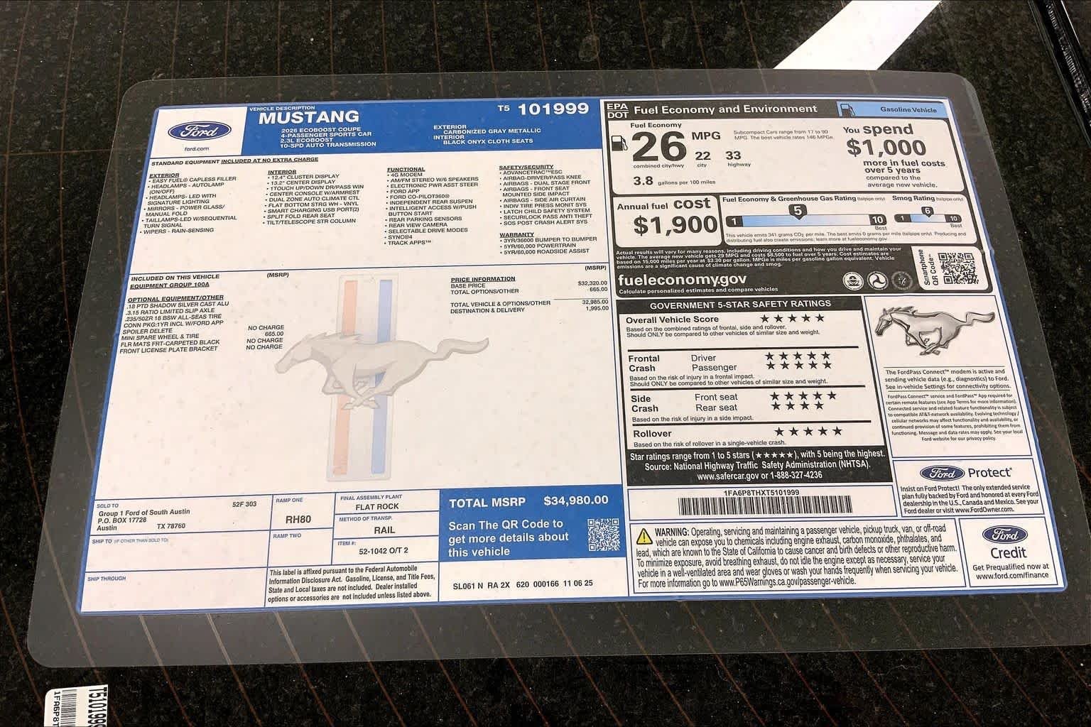 New 2026 Carbonized Gray Metallic Ford EcoBoost® Fastback image 21