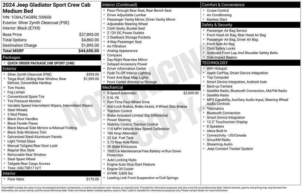 Used 2024 Silver Jeep Sport image 1