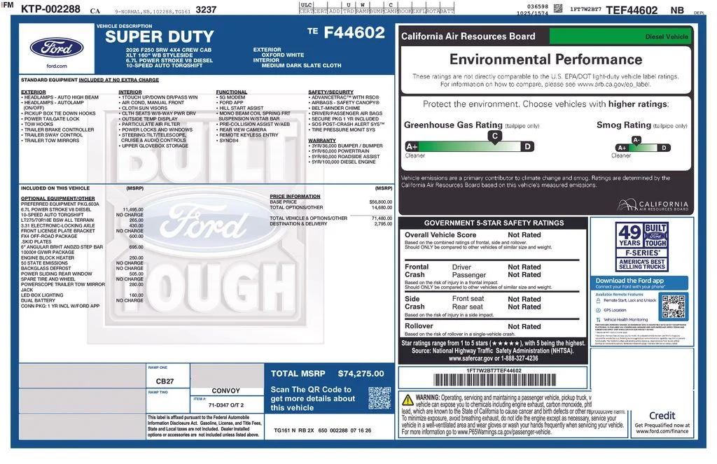New 2026 White Ford XLT image 2