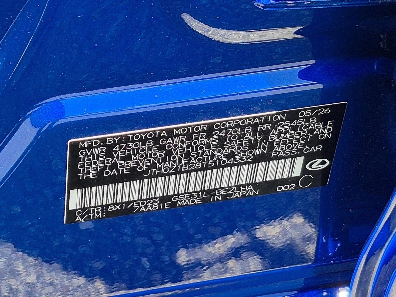 New 2026 Ultrasonic Blue Mica 2.0 Lexus  350 F SPORT image 16