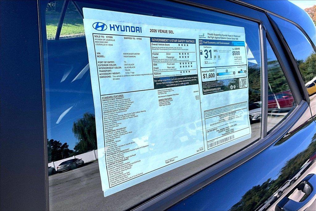 New 2026 Onyx Black Hyundai SEL image 16
