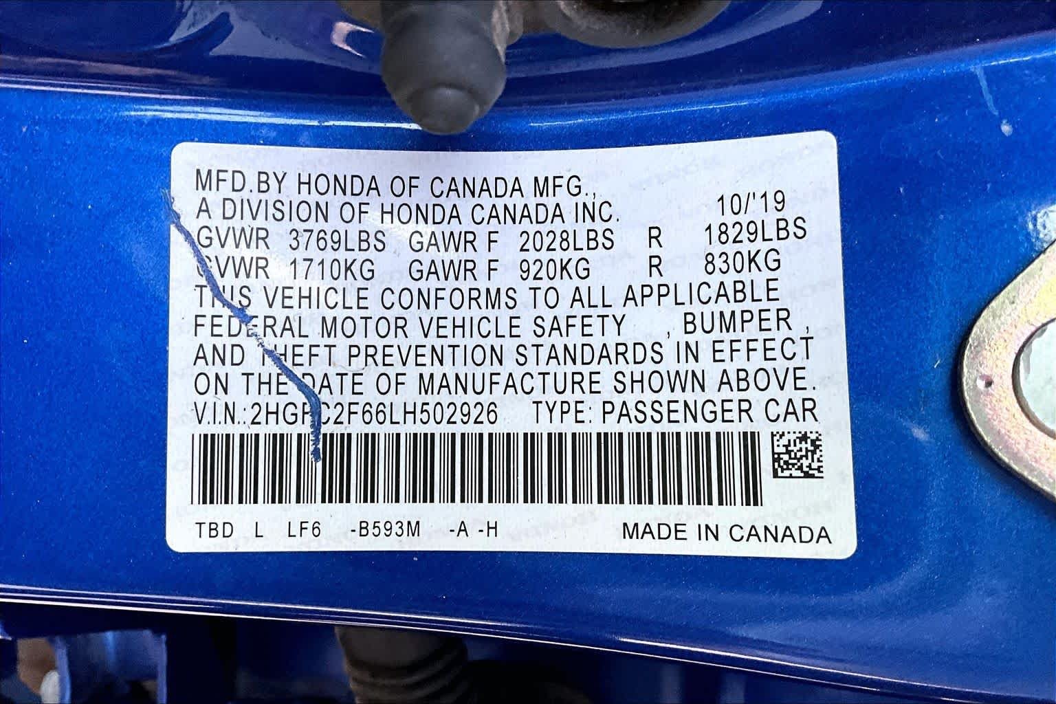 Used 2020 Aegean Blue Metallic Honda LX image 32