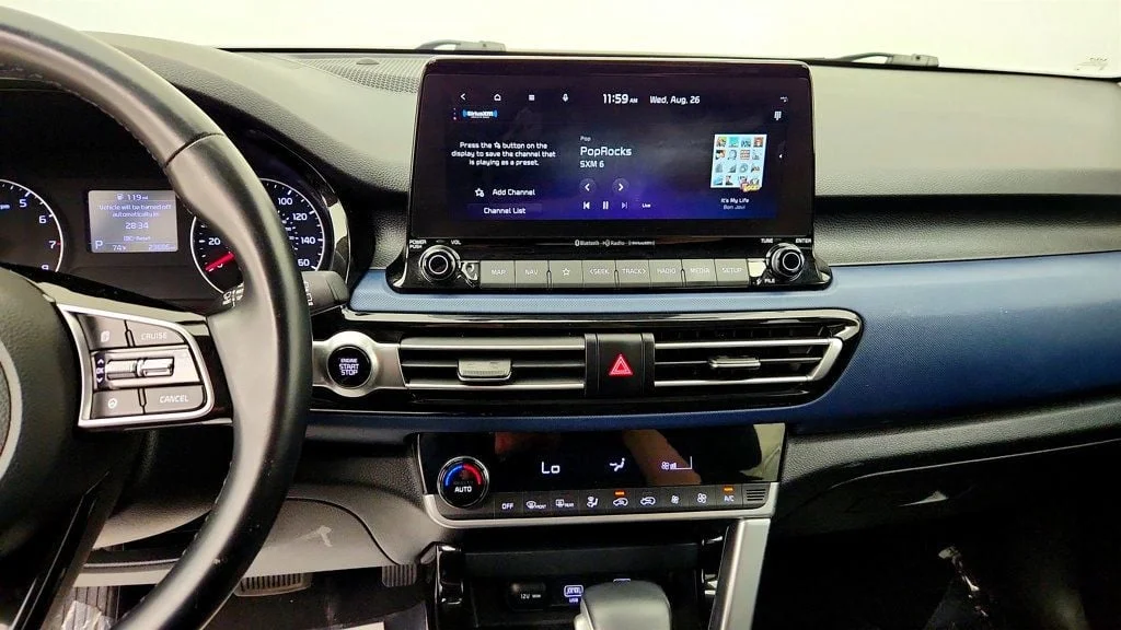 Used 2023 Starbright Yellow/Black Roof Kia S IVT AWD w/ Navigation Pkg & Illuminated Sills image 16