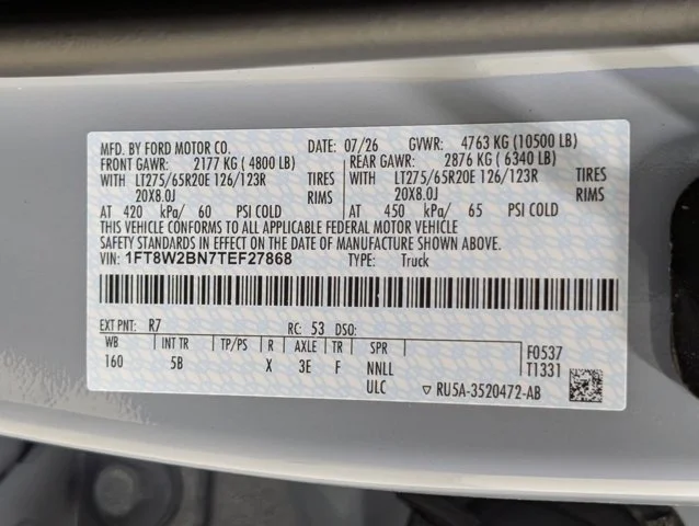 New 2026 Glacier Gray Metallic Tri-Coat Ford F-250® Lariat® image 69