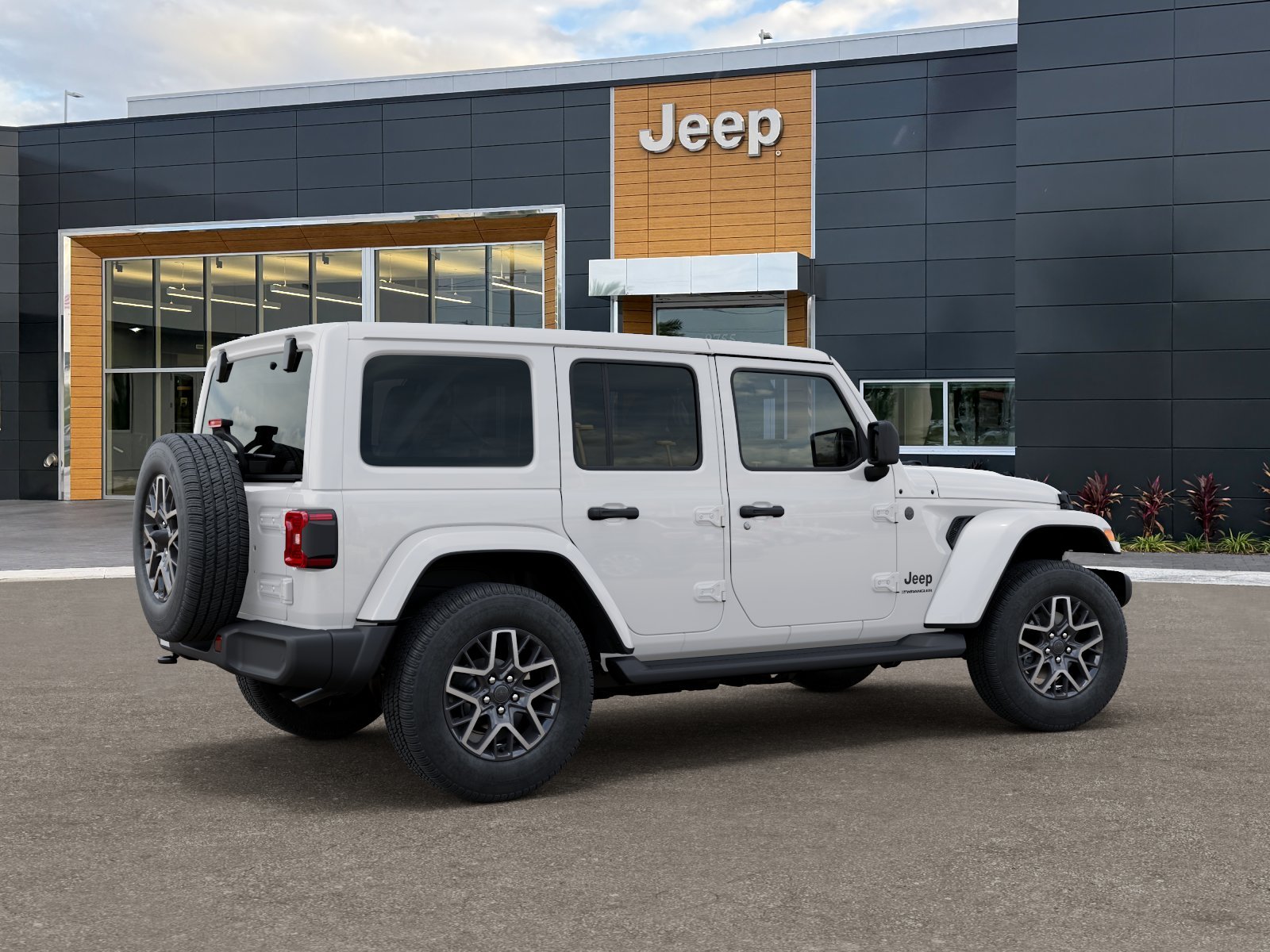 New 2026 Bright White Clear-Coat Exterior Paint Jeep Sahara image 36