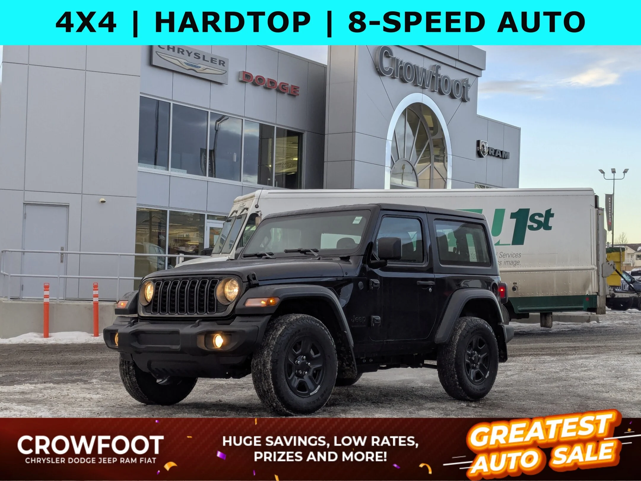 New 2026 Black Jeep Sport - - Black Freedom Hardtop - 8-Spd Auto - 12.3 Uconnect 5 - Selec-Speed Control & More! image 1