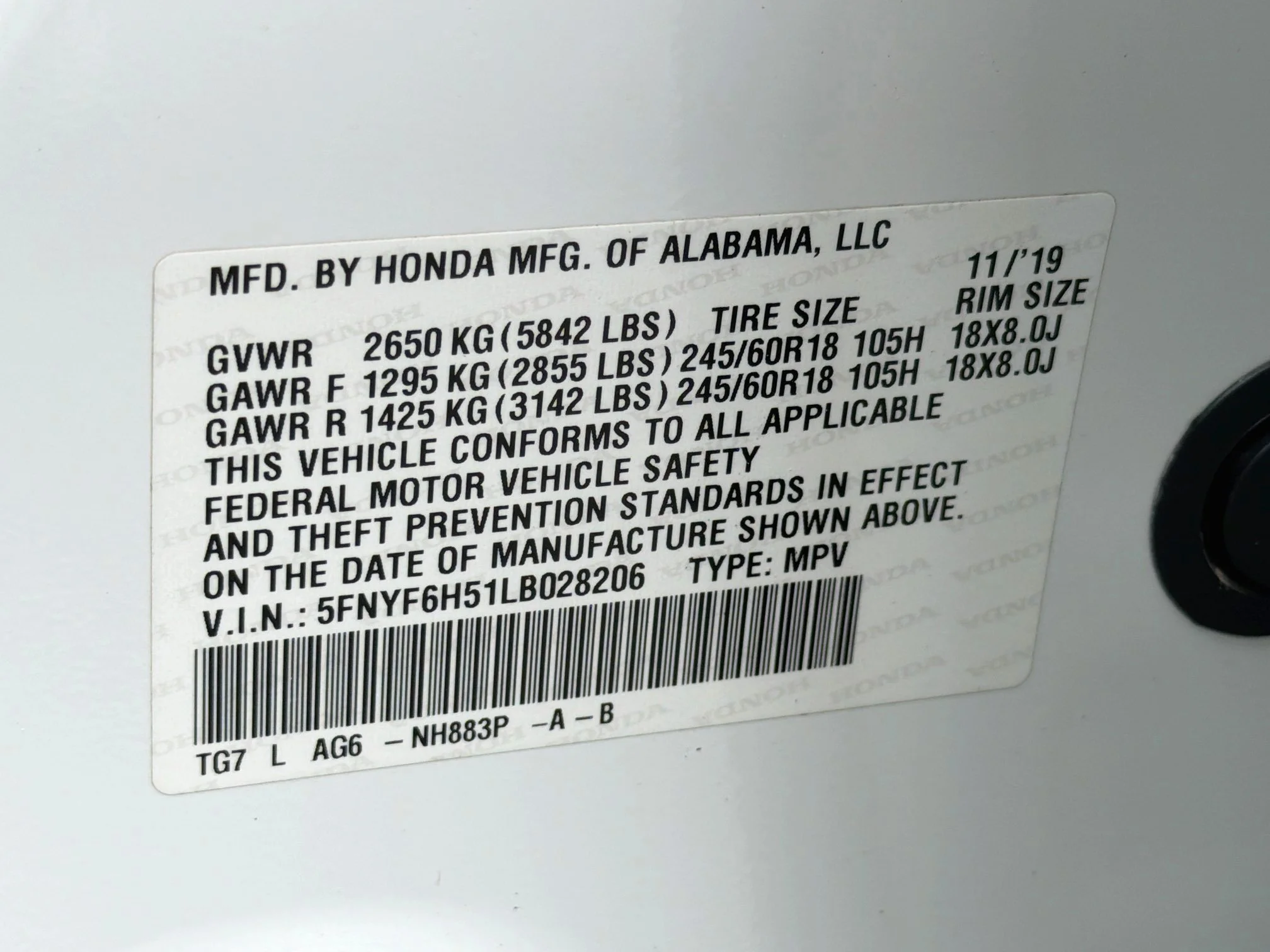 Used 2020 Platinum White Pearl Honda EX-L image 46