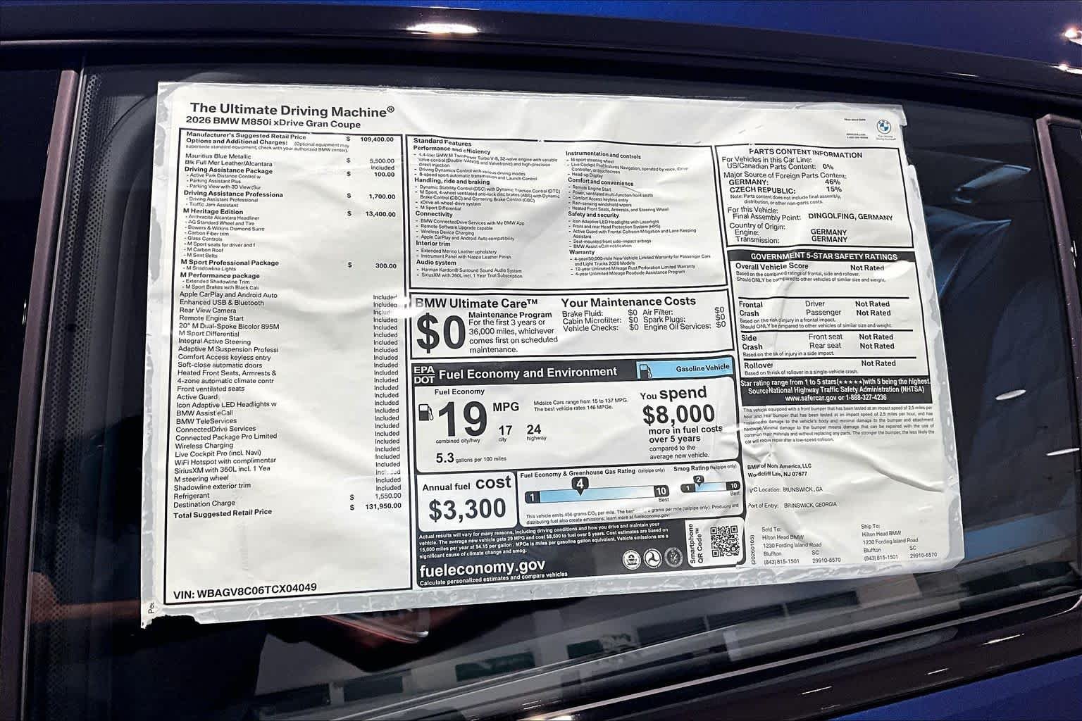 New 2026 Mauritius Blue Metallic BMW M850i image 18