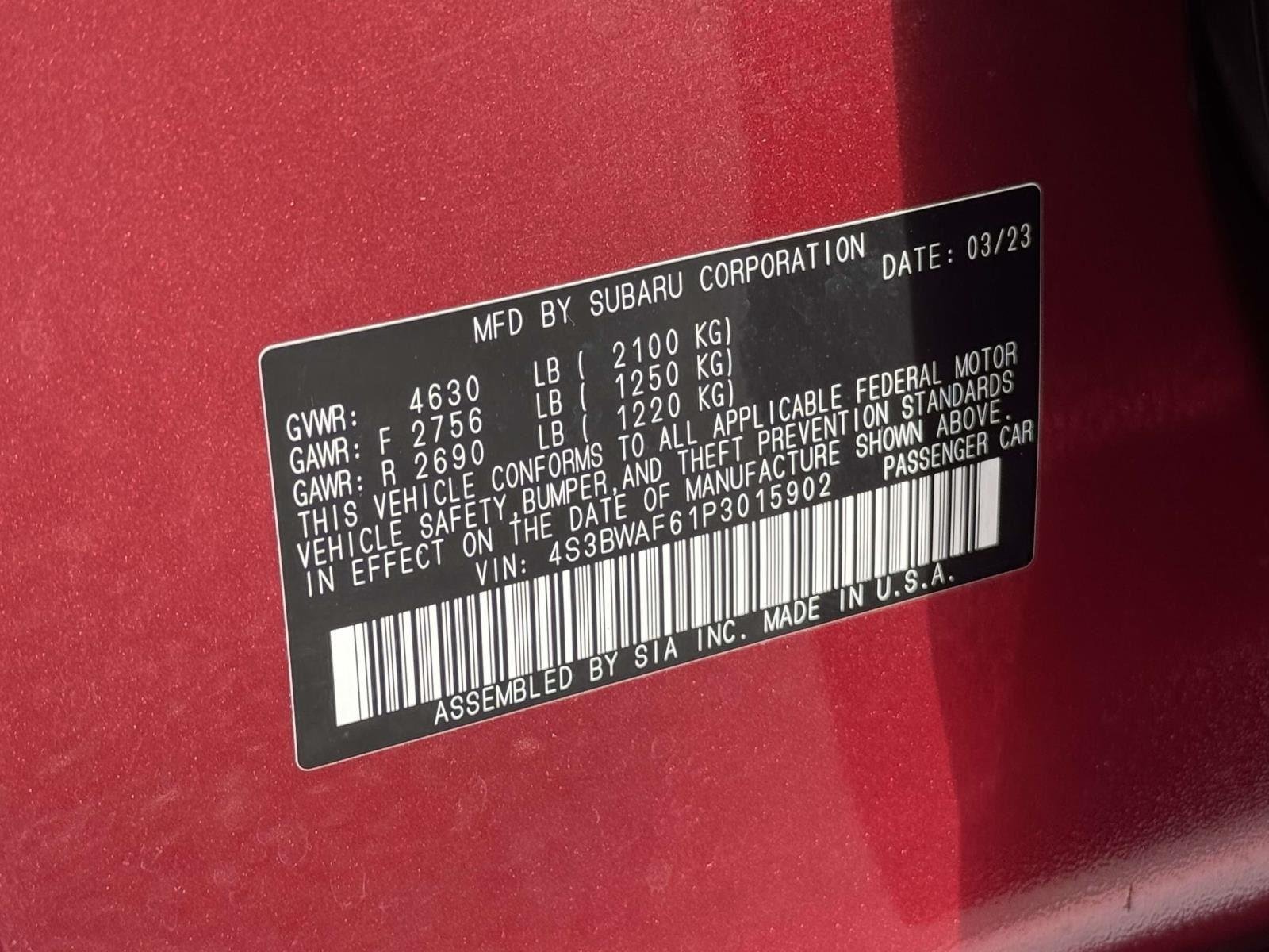 Certified Used 2023 Crimson Red Pearl Subaru Premium image 28