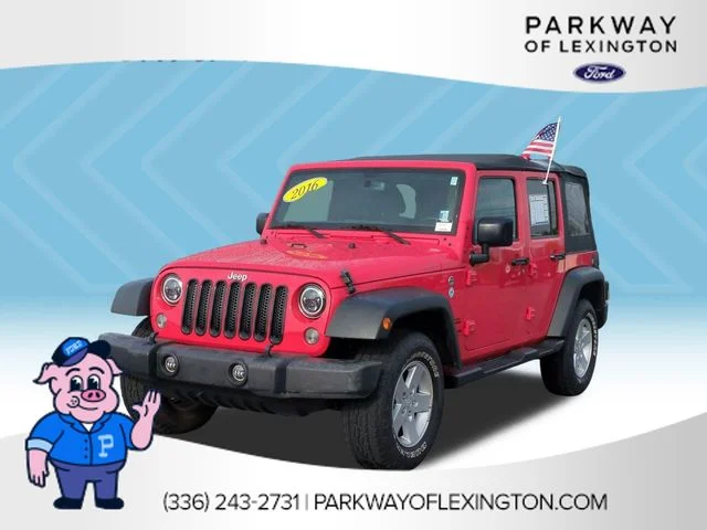 Used 2016 Red Jeep Unlimited Sport image 1