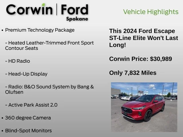 Used 2024 Rapid Red Metallic Tinted Clearcoat Ford ST-Line Elite image 6