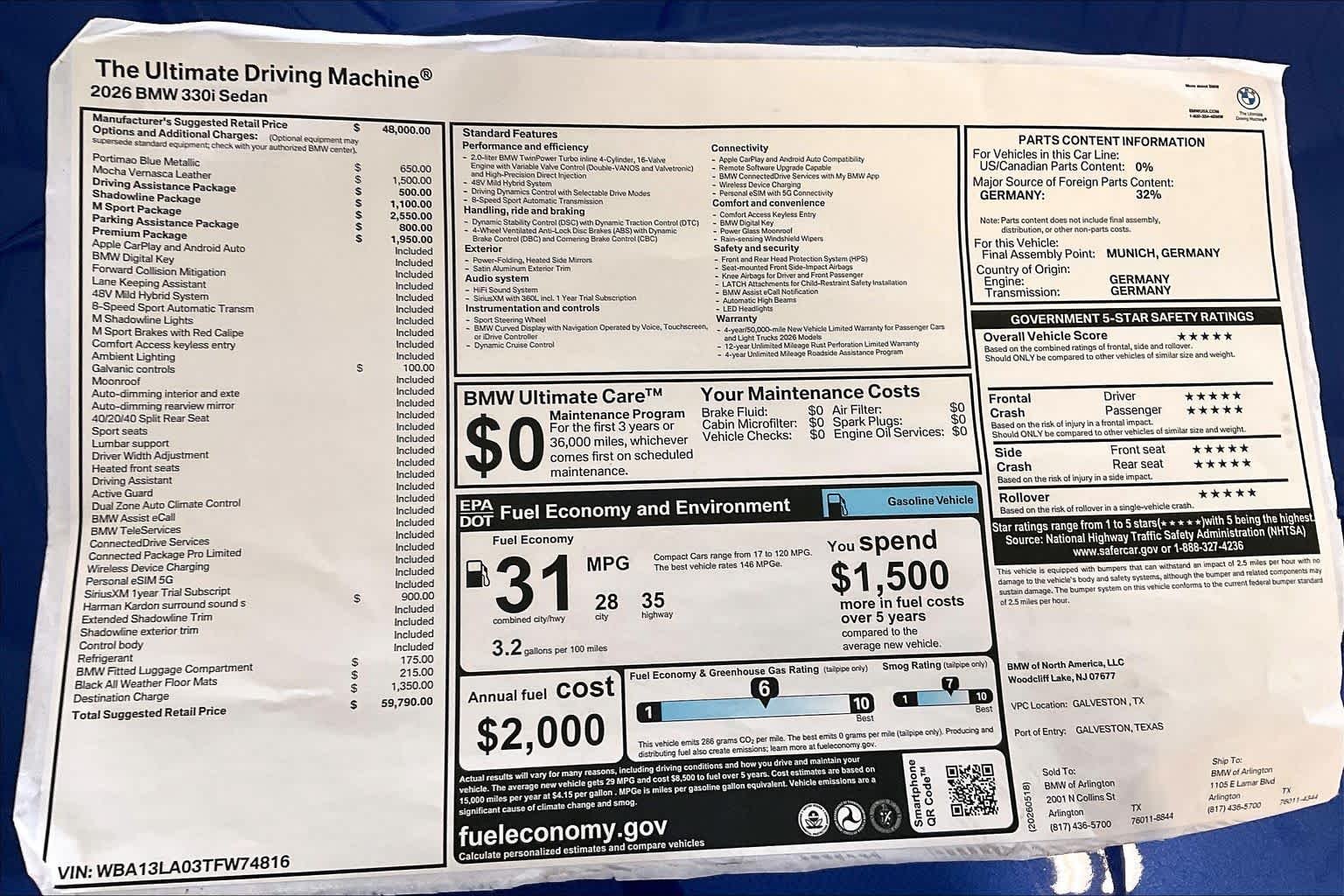 New 2026 Portimao Blue Metallic BMW 330i image 19