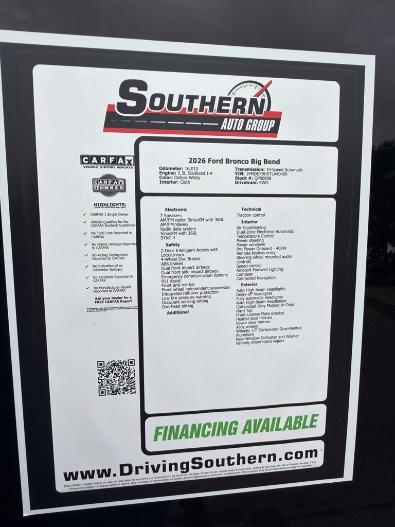 Used 2026 White Ford Big Bend image 20