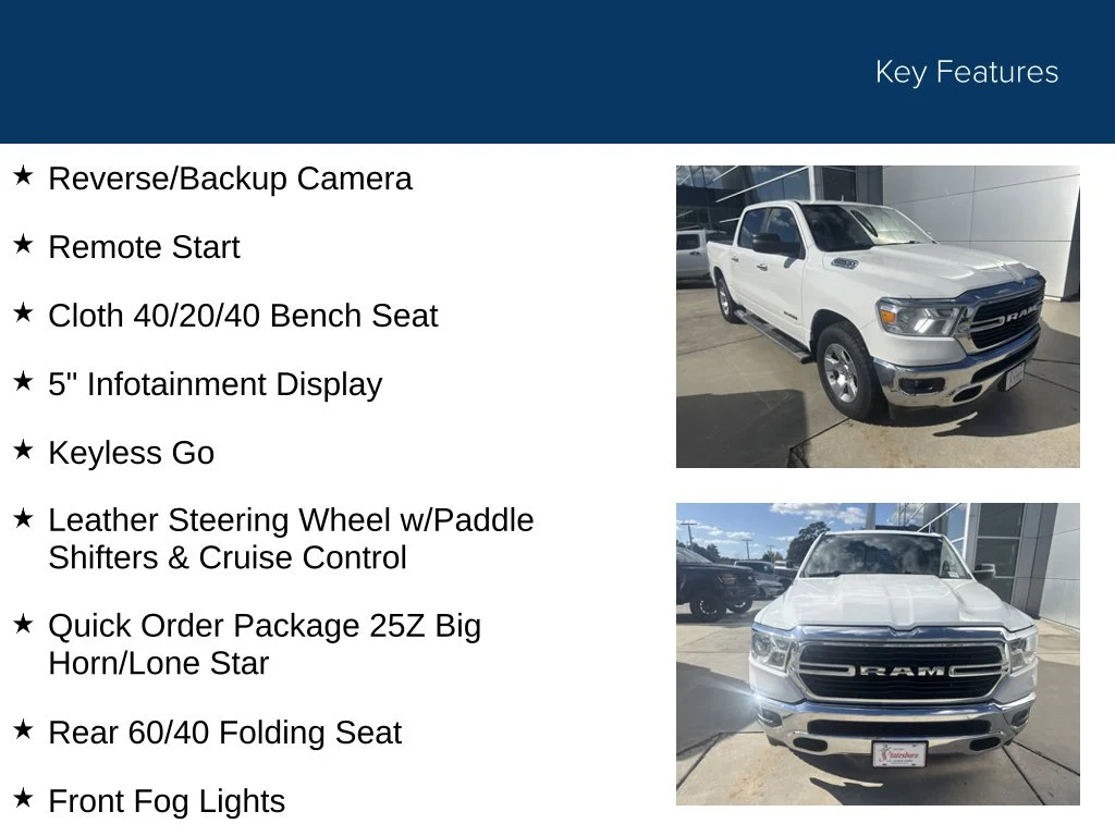 Certified Used 2019 Bright White Clearcoat Ram Big Horn/Lone Star image 34