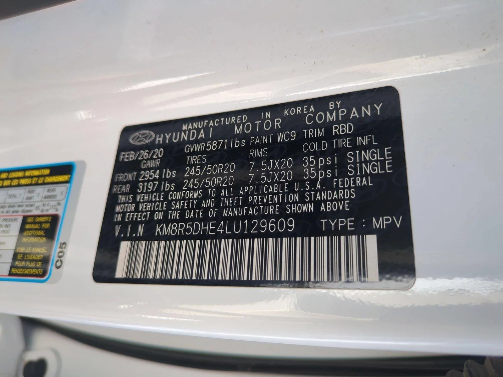Used 2020 Hyper White Hyundai Limited image 42