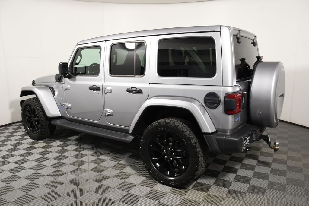 Used 2021 Billet Silver Metallic Clearcoat Jeep Unlimited Sahara 4xe image 3