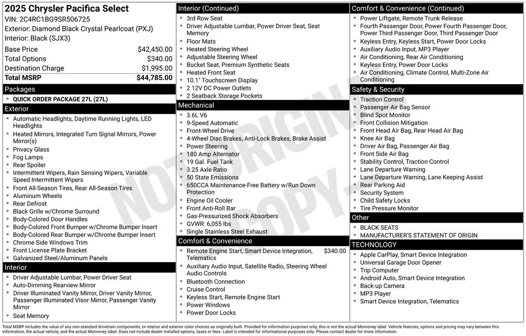 Used 2025 Black Chrysler Select image 6