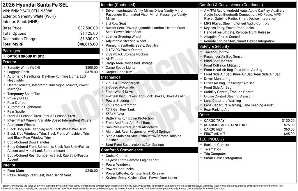 Used 2026 White Hyundai SEL image 33