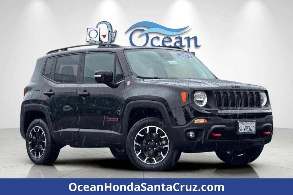 Used 2023 Black Clearcoat Jeep Trailhawk image 1
