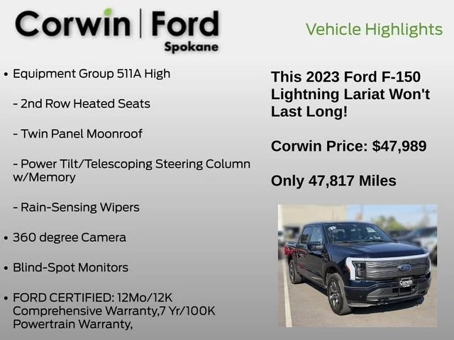 Certified Used 2023 Antimatter Blue Metallic Ford Lariat image 13