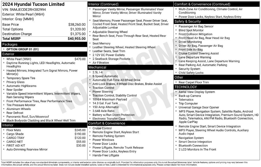 Used 2024 White Hyundai Limited image 26