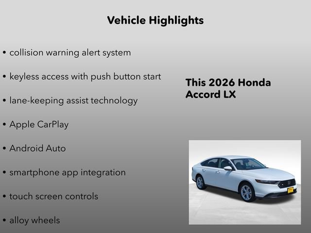 New 2026 Platinum White Pearl Honda LX image 10