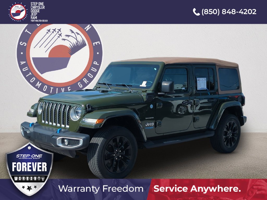 Used 2022 Green Jeep Unlimited Sahara 4xe image 2