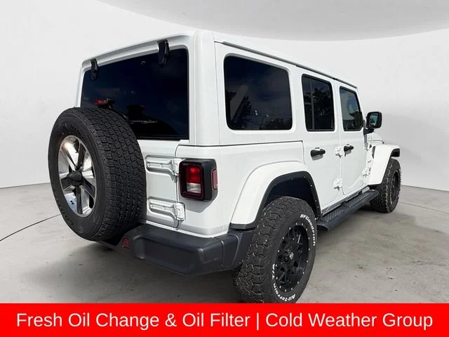 Used 2021 Bright White Clearcoat Jeep Unlimited Sahara image 3